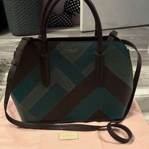 Radley London Teal and Dark Brown Satchel
